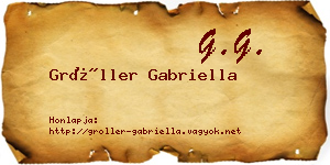 Gröller Gabriella névjegykártya